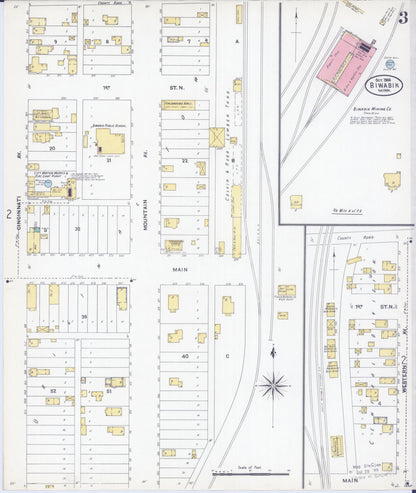 Sanborn Fire Insurance Map from Biwabik, Saint Louis County, Minnesota (1906), Sheet #0003 - Complete Map Set gallery image, historic Sanborn map, vintage wall art, Minnesota Minnesota