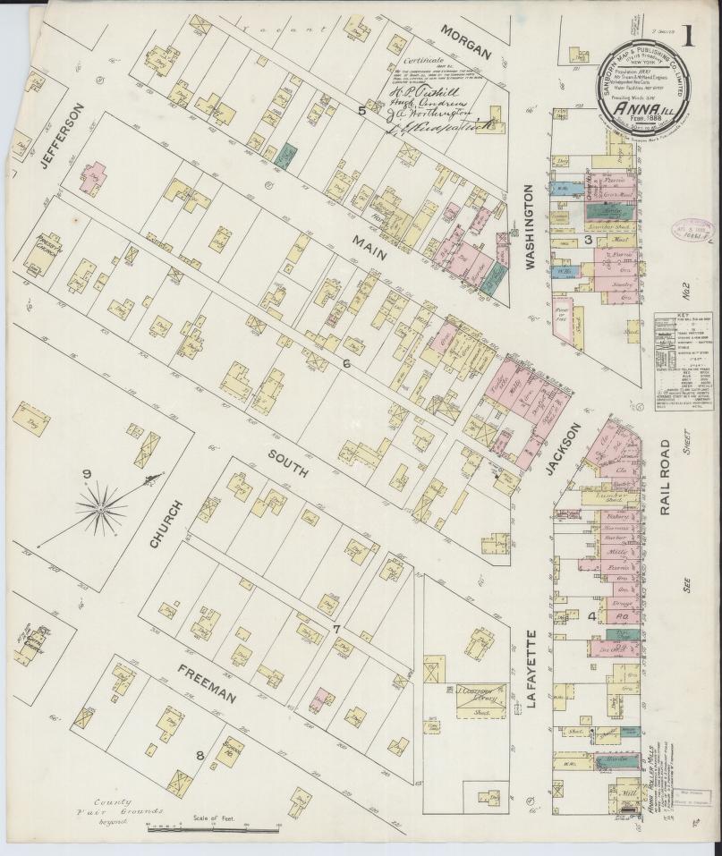 Sanborn Fire Insurance Map from Anna, Union County, Illinois. (1888) – Map View