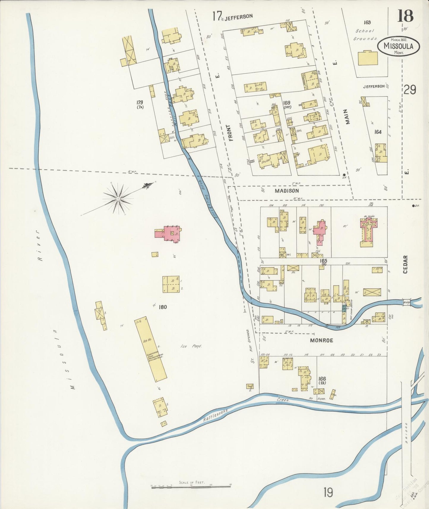 Sanborn Fire Insurance Map from Missoula, Missoula County, Montana (1902), Sheet #0018 - Complete Map Set gallery image, historic Sanborn map, vintage wall art, Montana Montana