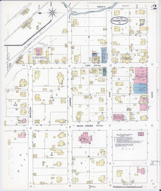 Sanborn Fire Insurance Map from Frankford, Pike County, Missouri (1909), Sheet #0002 - Historic Sanborn Fire Insurance Map Print, vintage old map wall art, antique decor, genealogy gift, Missouri Missouri map