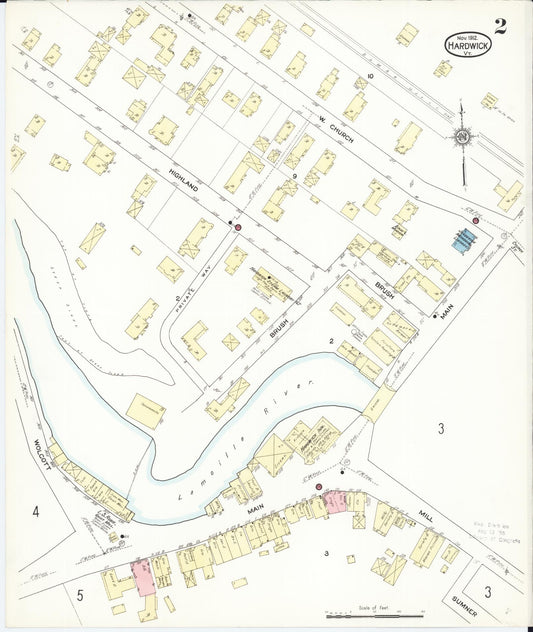 Sanborn Fire Insurance Map from Hardwick, Caledonia County, Vermont (1912), Sheet #0002 - Historic Sanborn Fire Insurance Map Print, vintage old map wall art, antique decor, genealogy gift, Vermont Vermont map