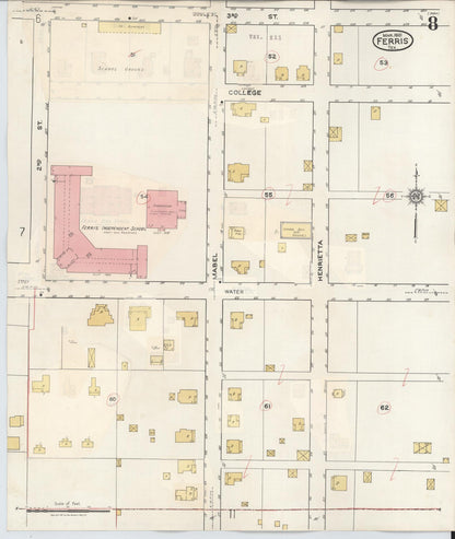 Sanborn Fire Insurance Map from Ferris, Ellis County, Texas (1941), Sheet #0008 - Historic Sanborn Fire Insurance Map Print, vintage old map wall art, antique decor, genealogy gift, Texas Texas map