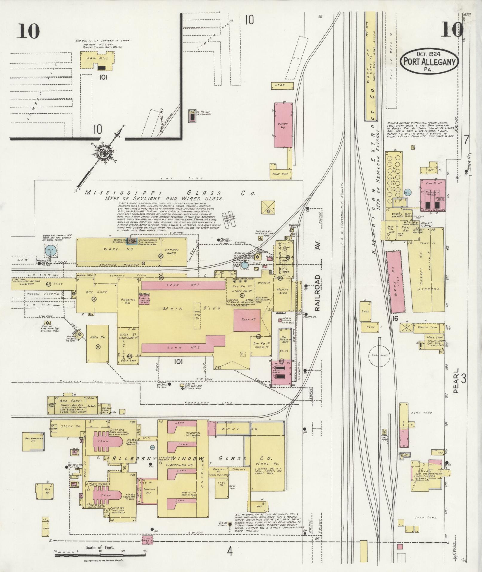 Sanborn Fire Insurance Map from Port Allegany, McKean County, Pennsylvania (1924), Sheet #0010 - Complete Map Set gallery image, historic Sanborn map, vintage wall art, Pennsylvania Pennsylvania