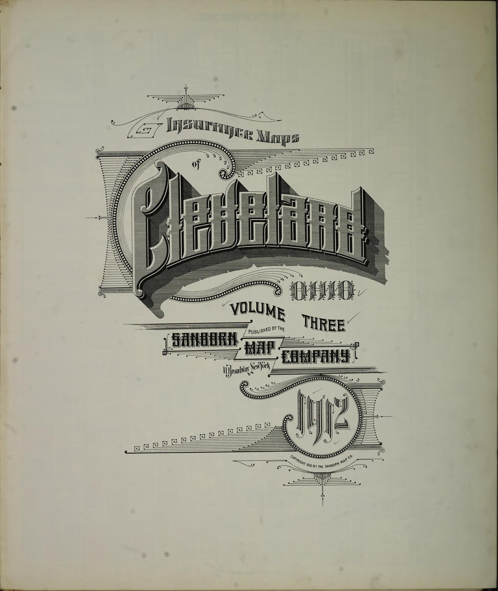Sanborn Fire Insurance Map from Cleveland, Cuyahoga County, Ohio (1912), Sheet #0001 - Complete Map Set gallery image, historic Sanborn map, vintage wall art, Ohio Ohio