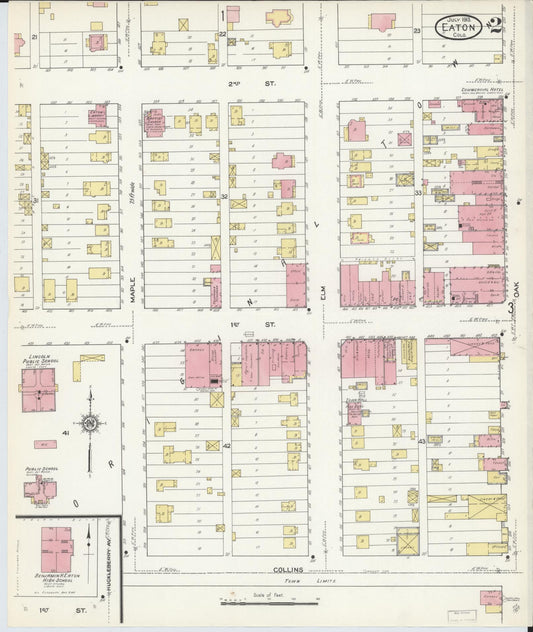 Sanborn Fire Insurance Map from Eaton, Weld County, Colorado (1913), Sheet #0002 - Historic Sanborn Fire Insurance Map Print, vintage old map wall art, antique decor, genealogy gift, Colorado Colorado map