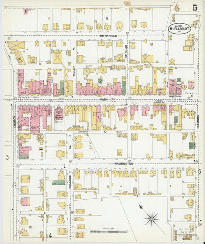 Sanborn Fire Insurance Map from Mount Pleasant, Westmoreland County, Pennsylvania (1901), Sheet #0005 - Complete Map Set gallery image, historic Sanborn map, vintage wall art, Pennsylvania Pennsylvania