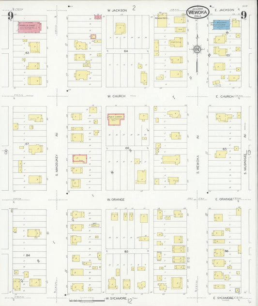 Sanborn Fire Insurance Map from Wewoka, Seminole County, Oklahoma (1930), Sheet #0009 - Historic Sanborn Fire Insurance Map Print, vintage old map wall art, antique decor, genealogy gift, Oklahoma Oklahoma map