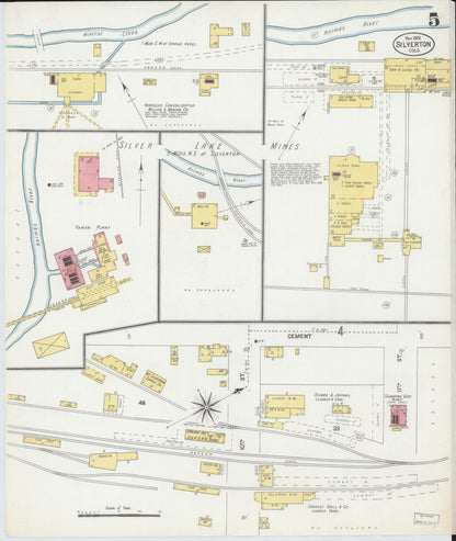 Sanborn Fire Insurance Map from Silverton, San Juan County, Colorado (1902), Sheet #0005 - Complete Map Set gallery image, historic Sanborn map, vintage wall art, Colorado Colorado