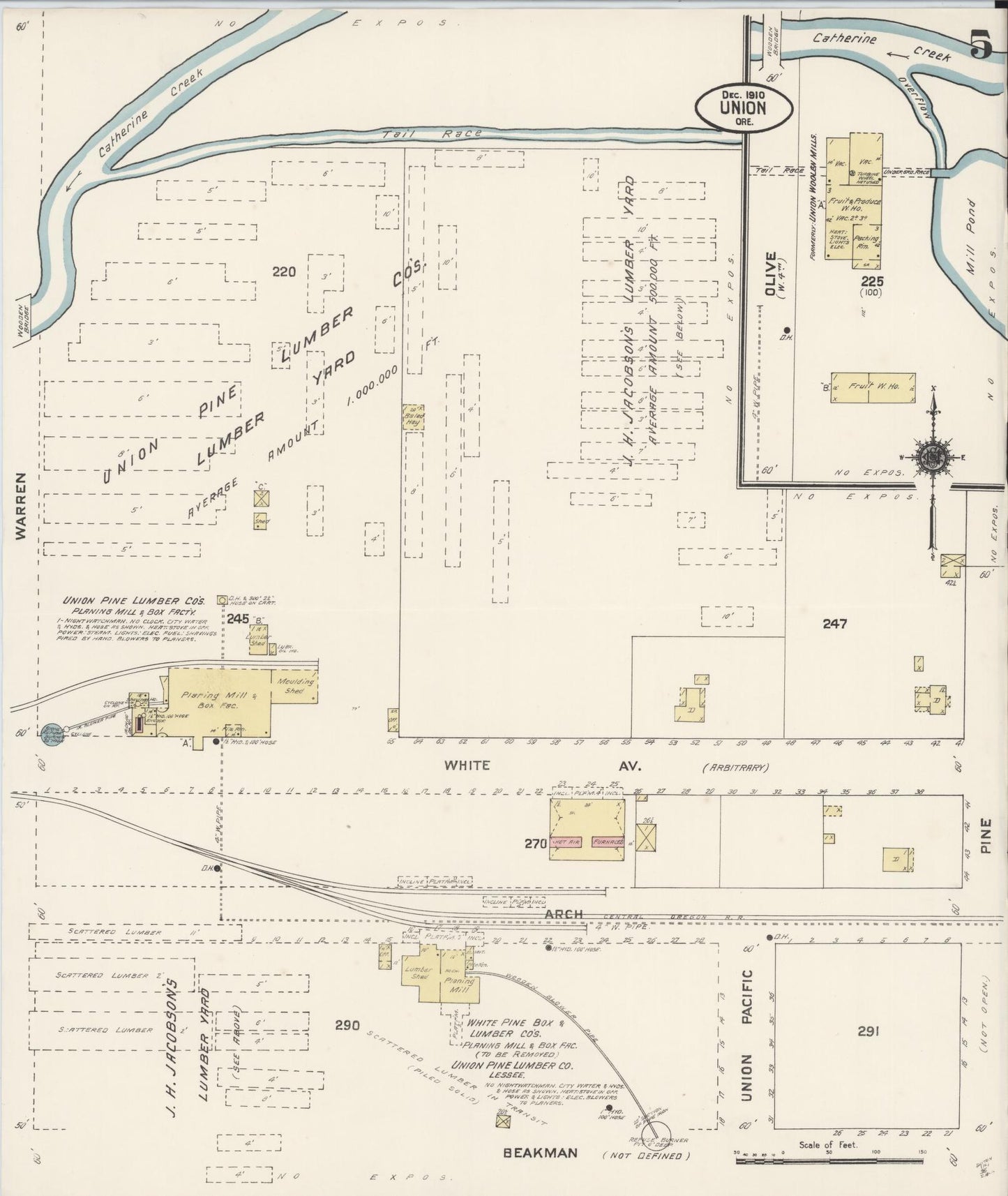 Sanborn Fire Insurance Map from Union, Union County, Oregon (1910), Sheet #0005 - Complete Map Set gallery image, historic Sanborn map, vintage wall art, Oregon Oregon