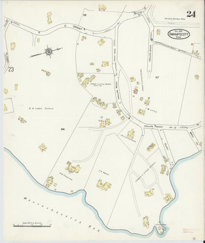 Sanborn Fire Insurance Map from Swampscott, Essex County, Massachusetts (1913), Sheet #0024 - Complete Map Set gallery image, historic Sanborn map, vintage wall art, Massachusetts Massachusetts