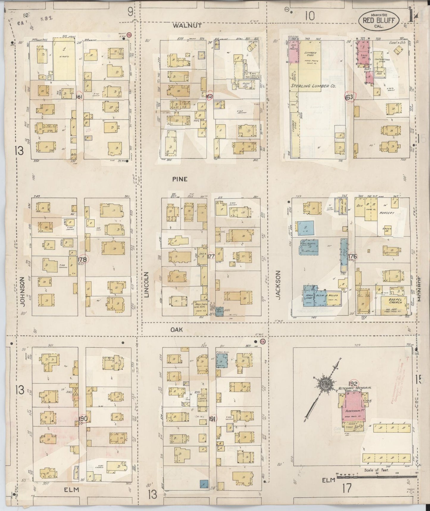Sanborn Fire Insurance Map from Red Bluff, Tehama County, California (1949), Sheet #0014 - Complete Map Set gallery image, historic Sanborn map, vintage wall art, California California