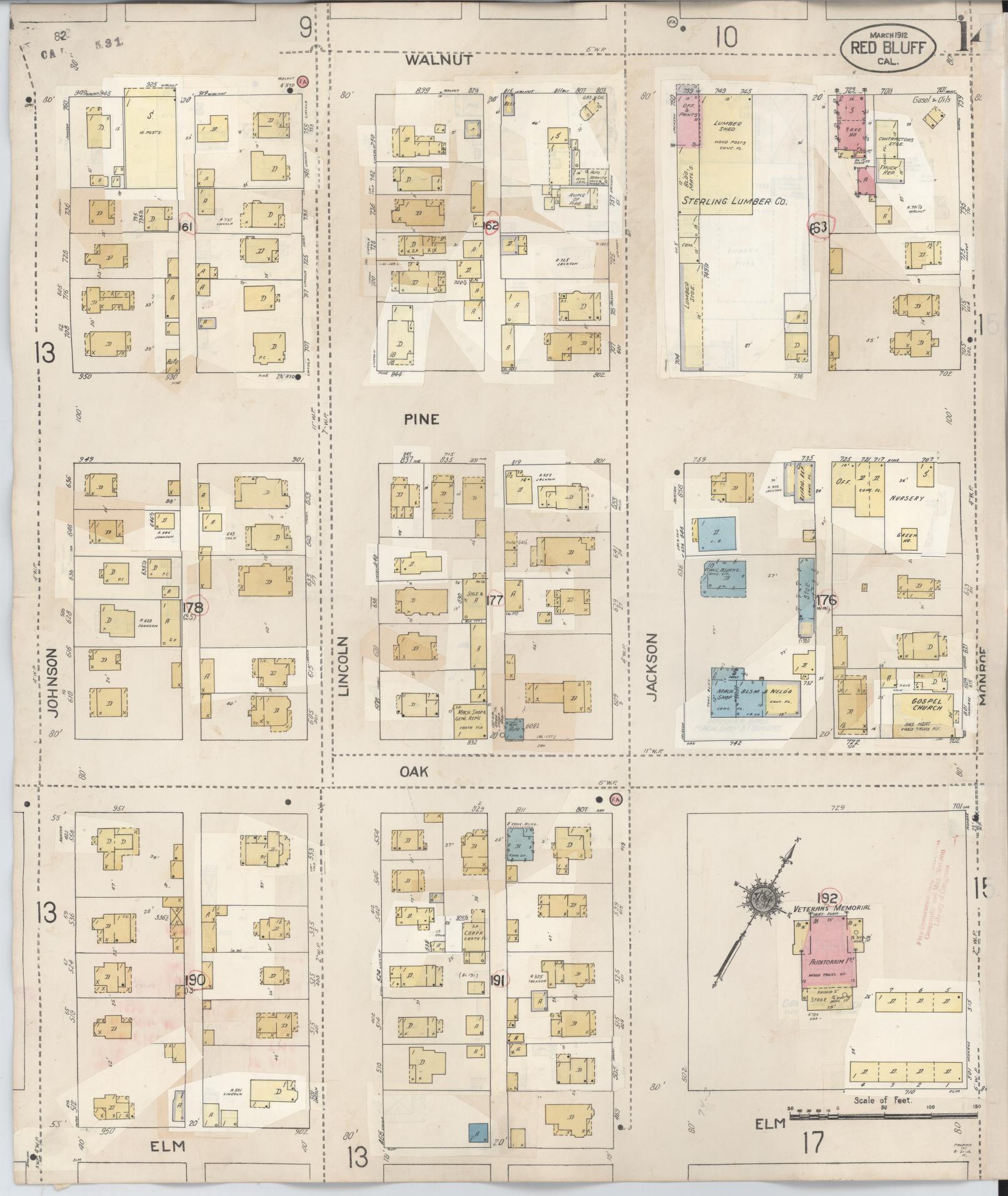 Sanborn Fire Insurance Map from Red Bluff, Tehama County, California (1949), Sheet #0014 - Complete Map Set gallery image, historic Sanborn map, vintage wall art, California California