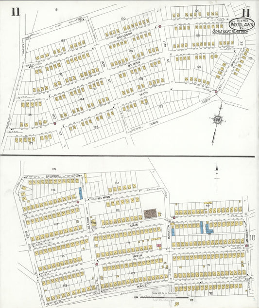 Sanborn Fire Insurance Map from Woodlawn, Beaver County, Pennsylvania (1923), Sheet #0011 - Historic Sanborn Fire Insurance Map Print, vintage old map wall art, antique decor, genealogy gift, Pennsylvania Pennsylvania map