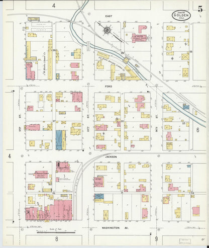 Sanborn Fire Insurance Map from Golden, Jefferson County, Colorado (1911), Sheet #0005 - Complete Map Set gallery image, historic Sanborn map, vintage wall art, Colorado Colorado