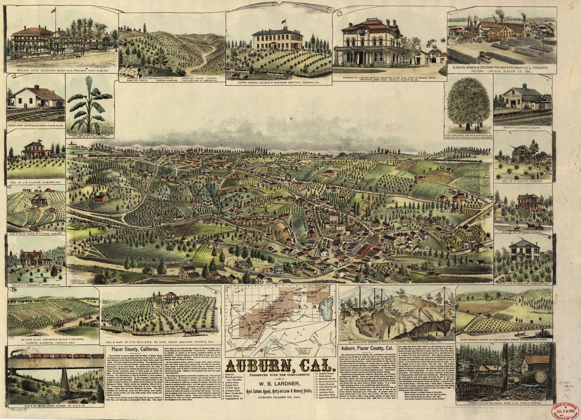 Auburn, Cal. (1887) – Historic Bird’s-Eye View Panorama Print