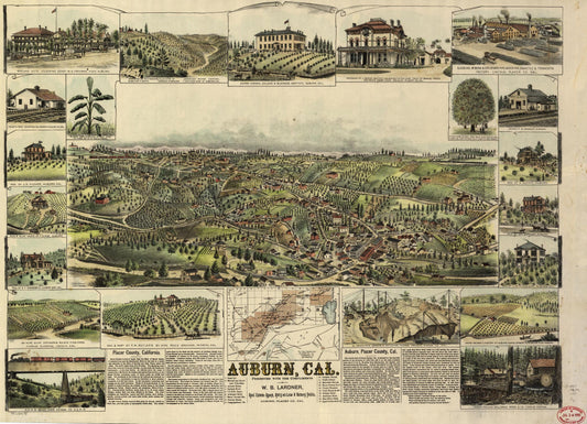 Auburn, Cal. (1887) – Historic Bird’s-Eye View Panorama Print