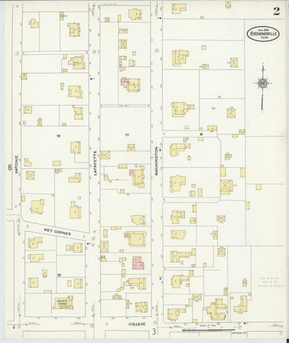 Sanborn Fire Insurance Map from Brownsville, Haywood County, Tennessee (1910), Sheet #0002 - Complete Map Set gallery image, historic Sanborn map, vintage wall art, Tennessee Tennessee