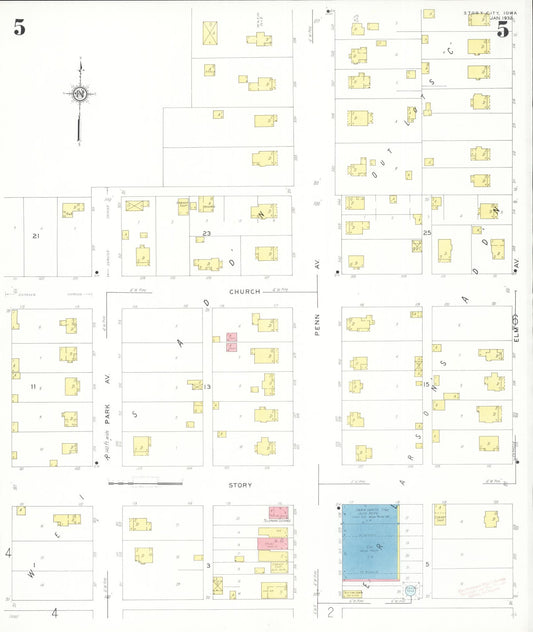 Sanborn Fire Insurance Map from Story City, Story County, Iowa (1932), Sheet #0005 - Historic Sanborn Fire Insurance Map Print, vintage old map wall art