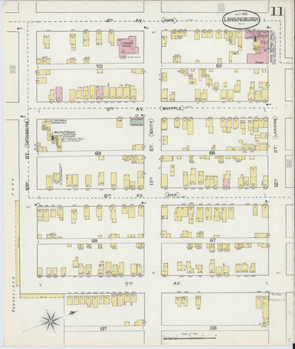 Sanborn Fire Insurance Map from Lansingburg, Rensselaer County, New York (1892), Sheet #0011 - Complete Map Set gallery image, historic Sanborn map, vintage wall art, New York New York