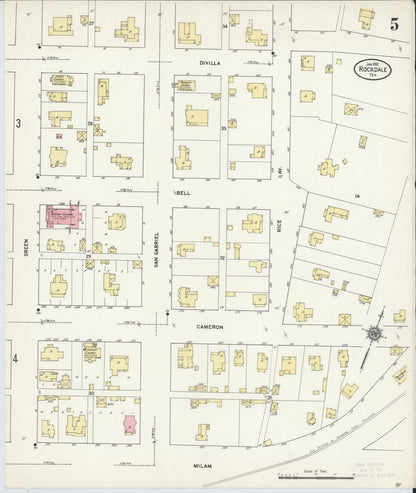 Sanborn Fire Insurance Map from Rockdale, Milam County, Texas (1912), Sheet #0005 - Complete Map Set gallery image, historic Sanborn map, vintage wall art, Texas Texas