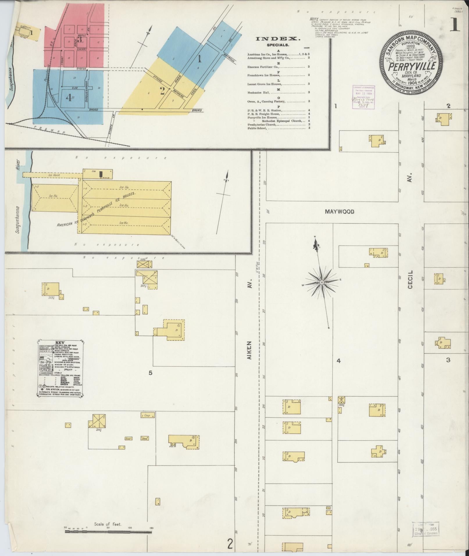 Sanborn Fire Insurance Map from Perryville, Cecil County, Maryland. (1904) – Historic Sanborn Fire Insurance Map Print