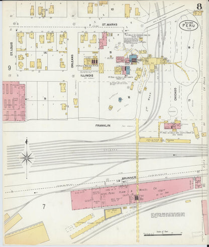 Sanborn Fire Insurance Map from Peru, La Salle County, Illinois (1902), Sheet #0008 - Complete Map Set gallery image, historic Sanborn map, vintage wall art, Illinois Illinois