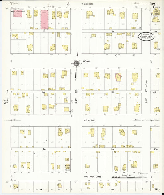 Sanborn Fire Insurance Map from Hiawatha, Brown County, Kansas (1911), Sheet #0007 - Historic Sanborn Fire Insurance Map Print, vintage old map wall art, antique decor, genealogy gift, Kansas Kansas map