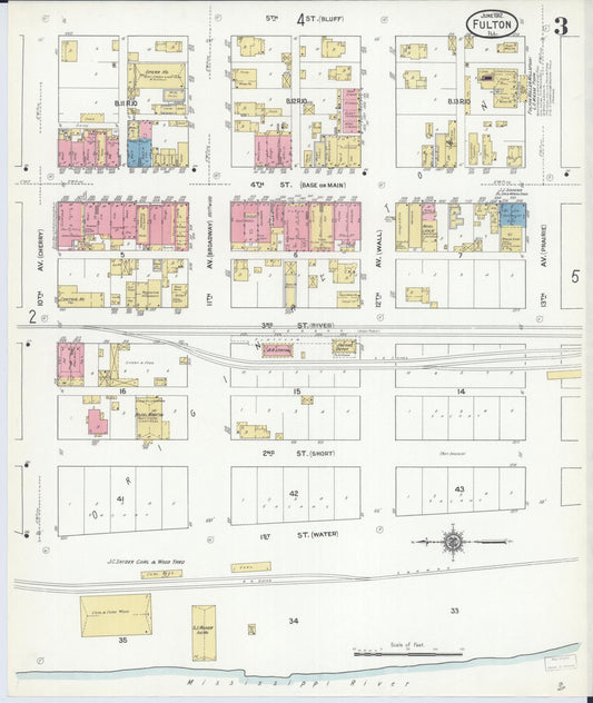Sanborn Fire Insurance Map from Fulton, Whiteside County, Illinois (1912), Sheet #0003 - Historic Sanborn Fire Insurance Map Print, vintage old map wall art, antique decor, genealogy gift, Illinois Illinois map