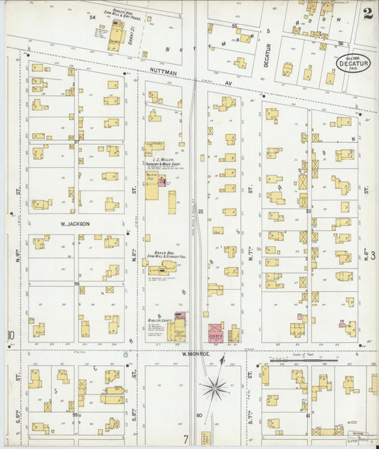 Sanborn Fire Insurance Map from Decatur, Adams County, Indiana (1900), Sheet #0002 - Historic Sanborn Fire Insurance Map Print, vintage old map wall art, antique decor, genealogy gift, Indiana Indiana map