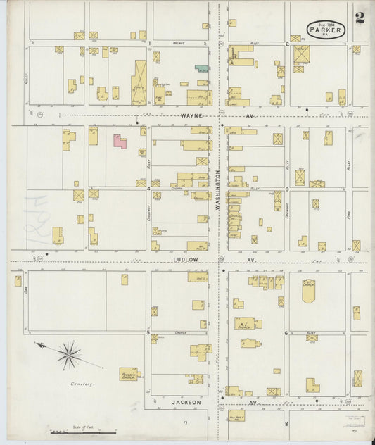 Sanborn Fire Insurance Map from Parkers Landing, Armstrong County, Pennsylvania (1894), Sheet #0002 - Historic Sanborn Fire Insurance Map Print, vintage old map wall art, antique decor, genealogy gift, Pennsylvania Pennsylvania map