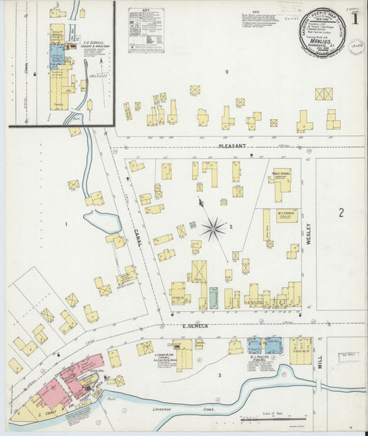 Sanborn Fire Insurance Map from Manlius, Onondaga County, New York (1899), Sheet #0001 - Complete Map Set gallery image, historic Sanborn map, vintage wall art, New York New York