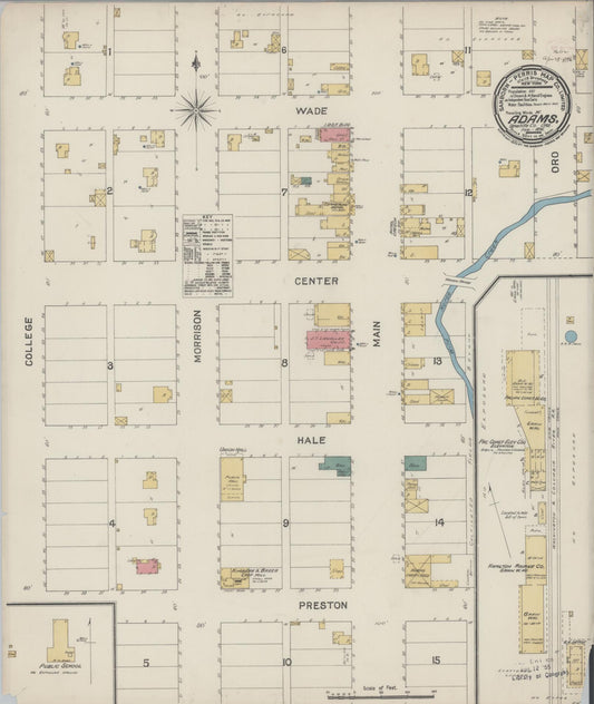 Sanborn Fire Insurance Map from Adams, Umatilla County, Oregon (1896), Sheet #0001 - Historic Sanborn Fire Insurance Map Print, vintage old map wall art, antique decor, genealogy gift, Oregon Oregon map