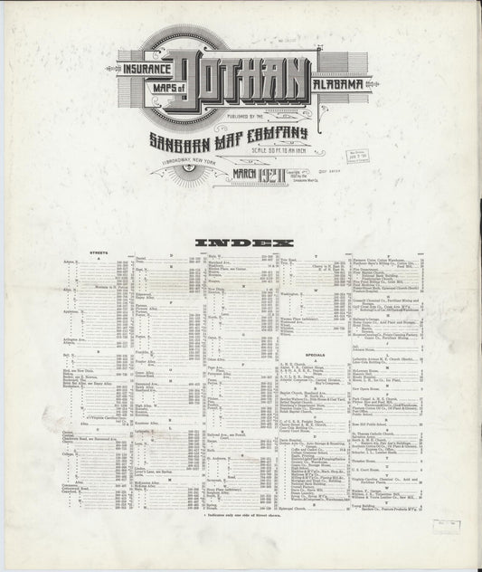 Sanborn Fire Insurance Map from Dothan, Houston County, Alabama. (1920) – Historic Sanborn Fire Insurance Map Print