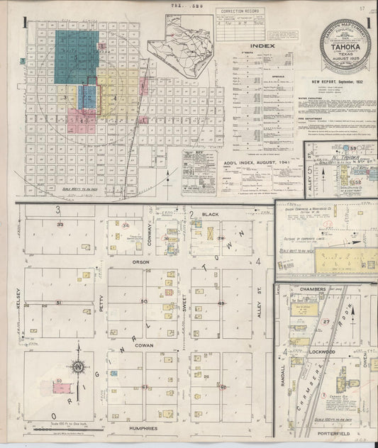 Sanborn Fire Insurance Map from Tahoka, Lynn County, Texas (1941), Sheet #0001 - Complete Map Set gallery image, historic Sanborn map, vintage wall art, Texas Texas