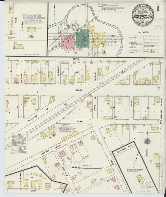 Sanborn Fire Insurance Map from West Jefferson, Madison County, Ohio (1910), Sheet #0001 - Complete Map Set gallery image, historic Sanborn map, vintage wall art, Ohio Ohio