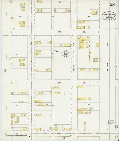Sanborn Fire Insurance Map from Huntington, Cabell County, West Virginia (1898), Sheet #0024 - Complete Map Set gallery image, historic Sanborn map, vintage wall art, West Virginia West Virginia