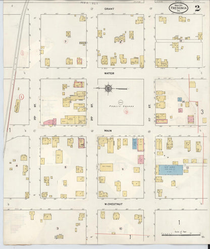 Sanborn Fire Insurance Map from Fredonia, Mercer County, Pennsylvania (1929), Sheet #0002 - Complete Map Set gallery image, historic Sanborn map, vintage wall art, Pennsylvania Pennsylvania