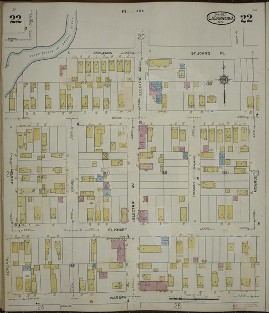 Sanborn Fire Insurance Map from Lackawanna, Erie County, New York (1950), Sheet #0022 - Historic Sanborn Fire Insurance Map Print, vintage old map wall art, antique decor, genealogy gift, New York New York map