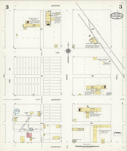 Sanborn Fire Insurance Map from Floydada, Floyd County, Texas (1925), Sheet #0003 - Complete Map Set gallery image, historic Sanborn map, vintage wall art, Texas Texas