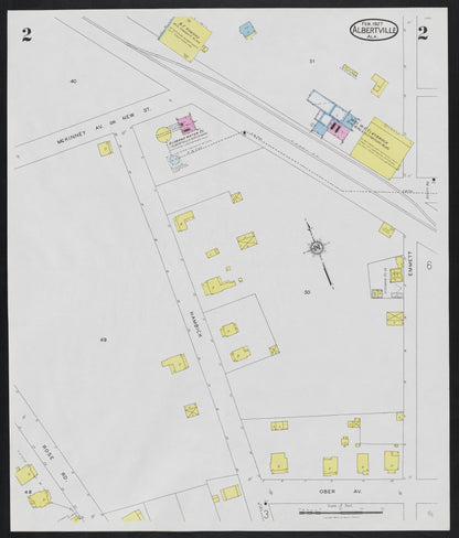 Sanborn Fire Insurance Map from Albertville, Marshall County, Alabama (1927), Sheet #0002 - Complete Map Set gallery image, historic Sanborn map, vintage wall art, Alabama Alabama