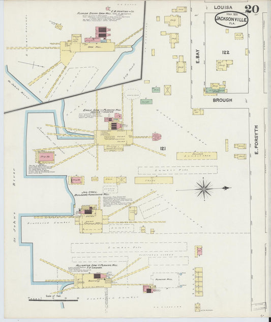 Sanborn Fire Insurance Map from Jacksonville, Duval County, Florida. (1891), Sheet 20 – Historic Sanborn Fire Insurance Map Print