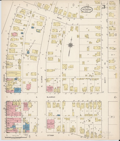 Sanborn Fire Insurance Map from Richwood, Union County, Ohio (1921), Sheet #0003 - Complete Map Set gallery image, historic Sanborn map, vintage wall art, Ohio Ohio