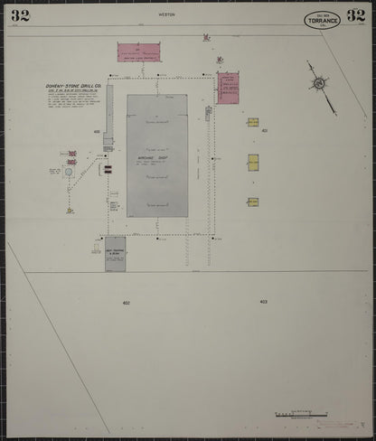 Sanborn Fire Insurance Map from Torrance, Los Angeles County, California (1929), Sheet #0032 - Complete Map Set gallery image, historic Sanborn map, vintage wall art, California California