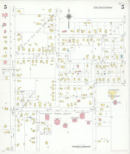 Sanborn Fire Insurance Map from Eureka, Woodford County, Illinois (1941), Sheet #0005 - Historic Sanborn Fire Insurance Map Print, vintage old map wall art, antique decor, genealogy gift, Illinois Illinois map