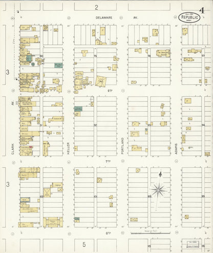 Sanborn Fire Insurance Map from Republic, Ferry County, Washington (1901), Sheet #0004 - Complete Map Set gallery image, historic Sanborn map, vintage wall art, Washington Washington