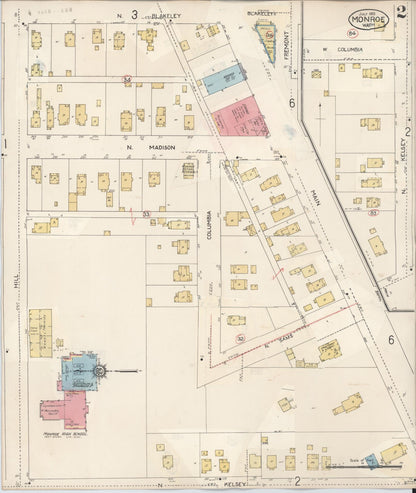 Sanborn Fire Insurance Map from Monroe, Snohomish County, Washington (1942), Sheet #0002 - Complete Map Set gallery image, historic Sanborn map, vintage wall art, Washington Washington