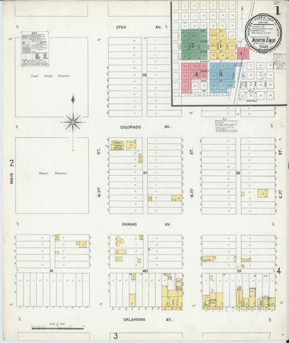Sanborn Fire Insurance Map from North Enid, Garfield County, Oklahoma (1901), Sheet #0001 - Complete Map Set gallery image, historic Sanborn map, vintage wall art, Oklahoma Oklahoma