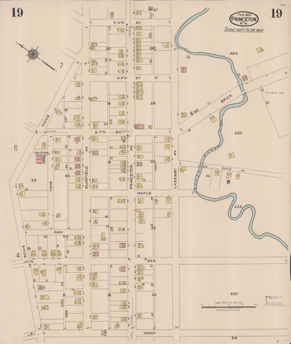 Sanborn Fire Insurance Map from Princeton, Mercer County, West Virginia (1923), Sheet #0019 - Complete Map Set gallery image, historic Sanborn map, vintage wall art, West Virginia West Virginia