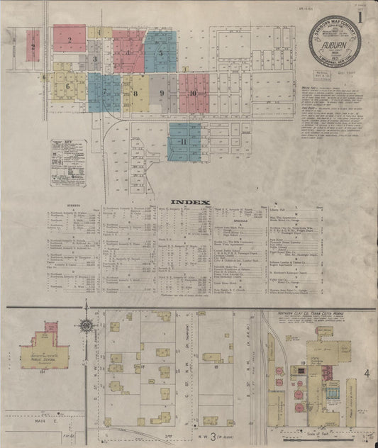 Sanborn Fire Insurance Map from Auburn [see also Slaughter], King County, Washington (1921), Sheet #0001 - Historic Sanborn Fire Insurance Map Print, vintage old map wall art, antique decor, genealogy gift, Washington Washington map
