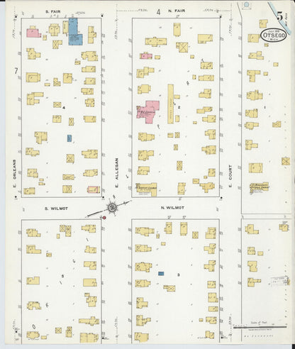 Sanborn Fire Insurance Map from Otsego, Allegan County, Michigan (1918), Sheet #0005 - Complete Map Set gallery image, historic Sanborn map, vintage wall art, Michigan Michigan